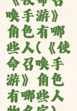 《使命召唤手游》角色有哪些人(《使命召唤手游》角色有哪些人物名字)