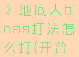 《开普勒斯》地底人boss打法怎么打(开普勒人游戏)