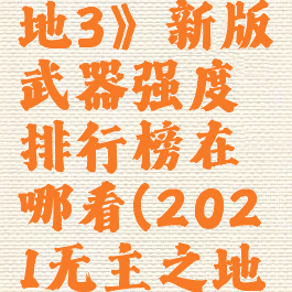 《无主之地3》新版武器强度排行榜在哪看(2021无主之地3武器)