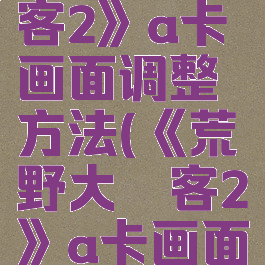 《荒野大镖客2》a卡画面调整方法(《荒野大镖客2》a卡画面调整方法)