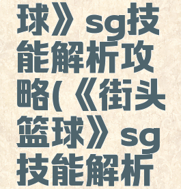 《街头篮球》sg技能解析攻略(《街头篮球》sg技能解析攻略视频)