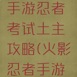 火影忍者手游忍者考试土主攻略(火影忍者手游中忍考试)