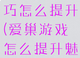 爱巢游戏技巧怎么提升(爱巢游戏怎么提升魅力值)