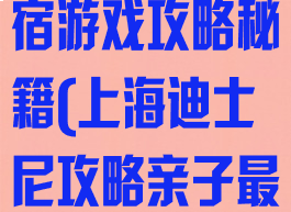 上海迪斯尼住宿游戏攻略秘籍(上海迪士尼攻略亲子最新)