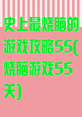 史上最烧脑的游戏攻略55(烧脑游戏55关)