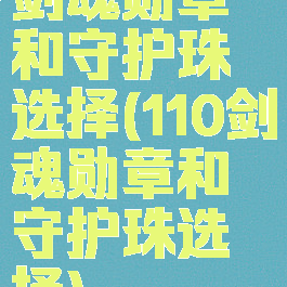 剑魂勋章和守护珠选择(110剑魂勋章和守护珠选择)