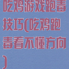 吃鸡游戏跑毒技巧(吃鸡跑毒看不懂方向)