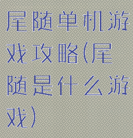 尾随单机游戏攻略(尾随是什么游戏)