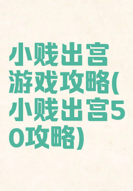 小贱出宫游戏攻略(小贱出宫50攻略)