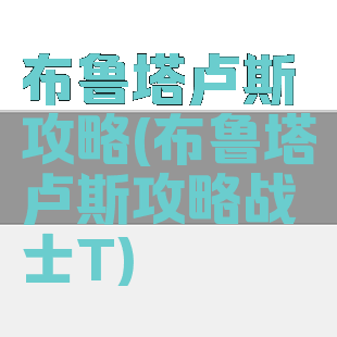 布鲁塔卢斯攻略(布鲁塔卢斯攻略战士T)