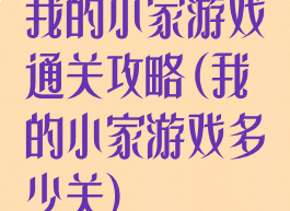 我的小家游戏通关攻略(我的小家游戏多少关)