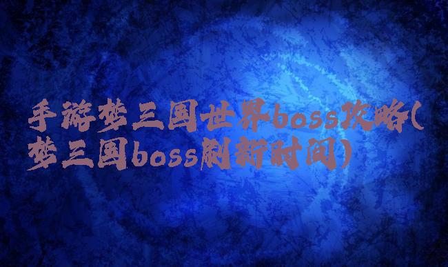 手游梦三国世界boss攻略(梦三国boss刷新时间)