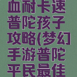 梦幻手游血耐卡速普陀孩子攻略(梦幻手游普陀平民最佳速度)