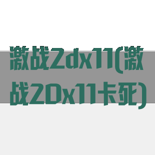 激战2dx11(激战2Dx11卡死)