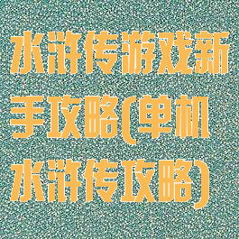 水浒传游戏新手攻略(单机水浒传攻略)