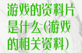 游戏的资料片是什么(游戏的相关资料)