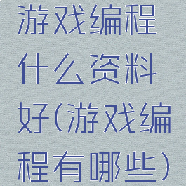 游戏编程什么资料好(游戏编程有哪些)