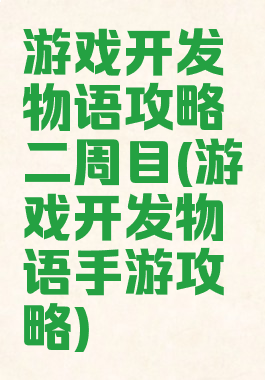 游戏开发物语攻略二周目(游戏开发物语手游攻略)