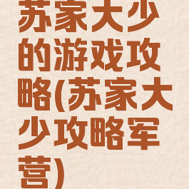 苏家大少的游戏攻略(苏家大少攻略军营)