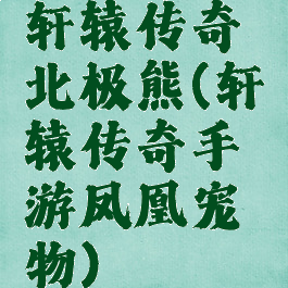 轩辕传奇北极熊(轩辕传奇手游凤凰宠物)