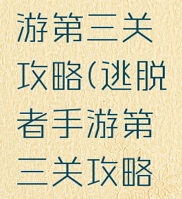 逃脱者手游第三关攻略(逃脱者手游第三关攻略视频)