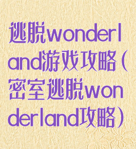 逃脱wonderland游戏攻略(密室逃脱wonderland攻略)