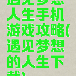 遇见梦想人生手机游戏攻略(遇见梦想的人生下载)