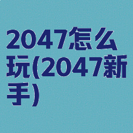 2047怎么玩(2047新手)