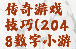 2048数字传奇游戏技巧(2048数字小游戏)