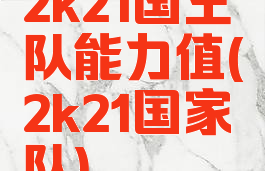 2k21国王队能力值(2k21国家队)