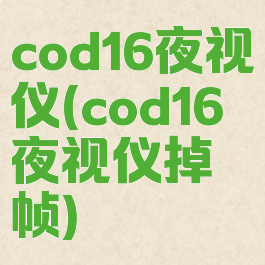 cod16夜视仪(cod16夜视仪掉帧)