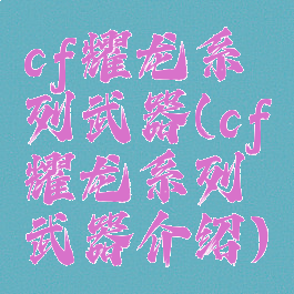 cf耀龙系列武器(cf耀龙系列武器介绍)