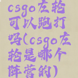 csgo左轮可以跑打吗(csgo左轮是哪个阵营的)