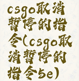 csgo取消暂停的指令(csgo取消暂停的指令5e)