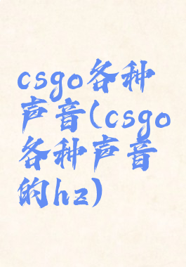 csgo各种声音(csgo各种声音的hz)