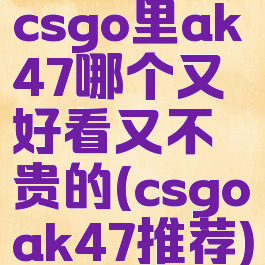 csgo里ak47哪个又好看又不贵的(csgoak47推荐)