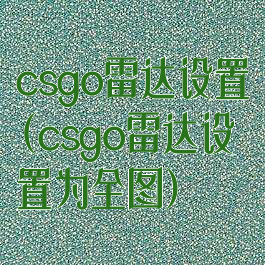 csgo雷达设置(csgo雷达设置为全图)