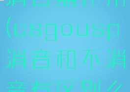 csgousp消音器作用(csgousp消音和不消音有区别么)