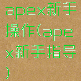 apex新手操作(apex新手指导)