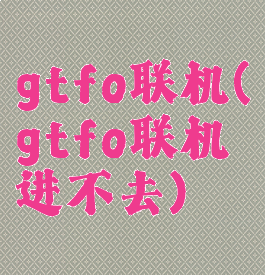 gtfo联机(gtfo联机进不去)