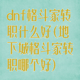 dnf格斗家转职什么好(地下城格斗家转职哪个好)