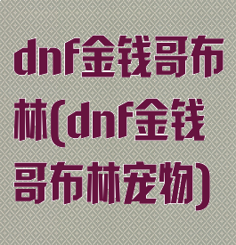 dnf金钱哥布林(dnf金钱哥布林宠物)