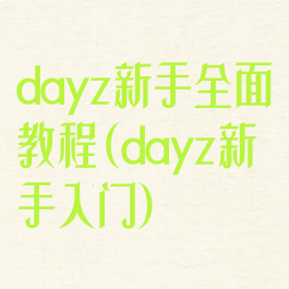 dayz新手全面教程(dayz新手入门)