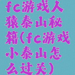 fc游戏人猿泰山秘籍(fc游戏小泰山怎么过关)