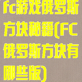 fc游戏俄罗斯方块秘籍(FC俄罗斯方块有哪些版)