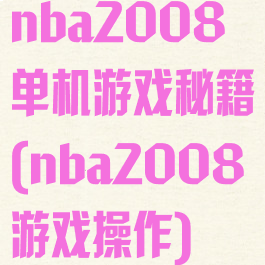 nba2008单机游戏秘籍(nba2008游戏操作)