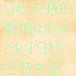 nba2k19杜兰特的数值(nba2k19杜兰特关系网)