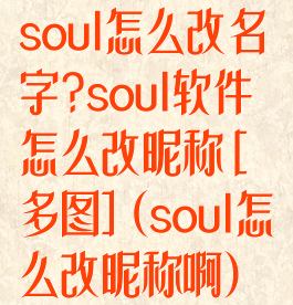 soul怎么改名字?soul软件怎么改昵称[多图](soul怎么改昵称啊)