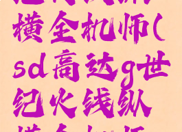 sd高达g世纪火线纵横全机师(sd高达g世纪火线纵横全机师解锁)