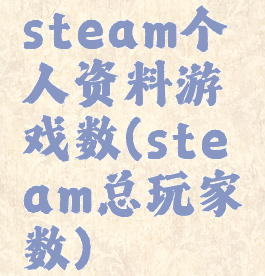 steam个人资料游戏数(steam总玩家数)